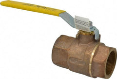 Apollo - 1-1/2" Pipe, Standard Port, Bronze Standard Ball Valve - 2 Piece, Inline - One Way Flow, FNPT x FNPT Ends, Lever Handle, 600 WOG, 125 WSP - Apex Tool & Supply