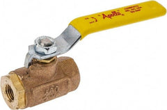 Apollo - 1/4" Pipe, Standard Port, Bronze Steam Service Ball Valve - 2 Piece, Inline - One Way Flow, FNPT x FNPT Ends, Lever Handle, 600 WOG, 250 WSP - Apex Tool & Supply