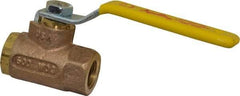 Apollo - 3/8" Pipe, Standard Port, Bronze Steam Service Ball Valve - 2 Piece, Inline - One Way Flow, FNPT x FNPT Ends, Lever Handle, 600 WOG, 250 WSP - Apex Tool & Supply