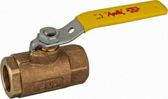 Apollo - 3/4" Pipe, Standard Port, Bronze Steam Service Ball Valve - 2 Piece, Inline - One Way Flow, FNPT x FNPT Ends, Lever Handle, 600 WOG, 250 WSP - Apex Tool & Supply