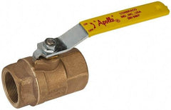 Apollo - 1-1/2" Pipe, Standard Port, Bronze Steam Service Ball Valve - 2 Piece, Inline - One Way Flow, FNPT x FNPT Ends, Lever Handle, 600 WOG, 250 WSP - Apex Tool & Supply