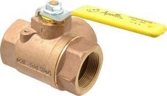 Apollo - 1-1/2" Pipe, Large Port, Bronze Standard Ball Valve - Three Way, FNPT x FNPT x FNPT Ends, Lever Handle, 400 WOG - Apex Tool & Supply