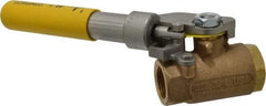 Apollo - 3/4" Pipe, Bronze Standard Ball Valve - 2 Piece, Inline - One Way Flow, FNPT x FNPT Ends, Deadman Lever (Spring Return to Close) Handle, 600 WOG, 150 WSP - Apex Tool & Supply