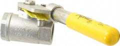 Apollo - 1" Pipe, Stainless Steel Standard Ball Valve - 2 Piece, Inline - One Way Flow, FNPT x FNPT Ends, Deadman Lever (Spring Return to Close) Handle, 2,000 WOG, 150 WSP - Apex Tool & Supply