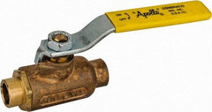 Apollo - 3/8" Pipe, Standard Port, Bronze Standard Ball Valve - 2 Piece, Inline - One Way Flow, Soldered x Soldered Ends, Lever Handle, 600 WOG, 125 WSP - Apex Tool & Supply