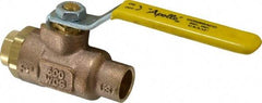 Apollo - 1/2" Pipe, Standard Port, Bronze Standard Ball Valve - 2 Piece, Inline - One Way Flow, Soldered x Soldered Ends, Lever Handle, 600 WOG, 125 WSP - Apex Tool & Supply