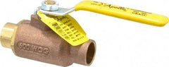 Apollo - 3/4" Pipe, Standard Port, Bronze Standard Ball Valve - 2 Piece, Inline - One Way Flow, Soldered x Soldered Ends, Lever Handle, 600 WOG, 125 WSP - Apex Tool & Supply