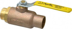 Apollo - 1" Pipe, Standard Port, Bronze Standard Ball Valve - 2 Piece, Inline - One Way Flow, Soldered x Soldered Ends, Lever Handle, 600 WOG, 125 WSP - Apex Tool & Supply