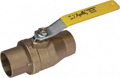 Apollo - 2" Pipe, Standard Port, Bronze Standard Ball Valve - 2 Piece, Inline - One Way Flow, Soldered x Soldered Ends, Lever Handle, 600 WOG, 125 WSP - Apex Tool & Supply