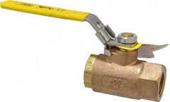 Apollo - 3/4" Pipe, Bronze Standard Ball Valve - 2 Piece, Inline - One Way Flow, FNPT x FNPT Ends, Locking Lever Handle, 600 WOG - Apex Tool & Supply