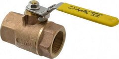 Apollo - 1-1/2" Pipe, Bronze Standard Ball Valve - 2 Piece, Inline - One Way Flow, FNPT x FNPT Ends, Locking Lever Handle, 600 WOG - Apex Tool & Supply