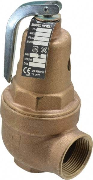 Conbraco - 1" Inlet, 1-1/4" Outlet, ASME Section IV Safety Relief Valve - 100 Max psi, Bronze, 4,105,000 BTUs - Apex Tool & Supply