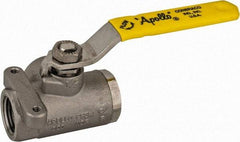 Apollo - 1/2" Pipe, Stainless Steel Standard Ball Valve - Three Way, FNPT x FNPT x FNPT Ends, Lever Handle, 800 WOG - Apex Tool & Supply