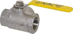 Apollo - 1" Pipe, Stainless Steel Standard Ball Valve - Three Way, FNPT x FNPT x FNPT Ends, Lever Handle, 800 WOG - Apex Tool & Supply