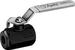 Apollo - 1-1/2" Pipe, Full Port, Carbon Steel Standard Ball Valve - 2 Piece, Inline - One Way Flow, FNPT x FNPT Ends, Lever Handle, 3,000 WOG - Apex Tool & Supply