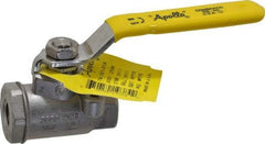 Apollo - 1/4" Pipe, Stainless Steel Standard Ball Valve - 2 Piece, Inline - One Way Flow, FNPT x FNPT Ends, Lever Handle, 2,000 WOG, 150 WSP - Apex Tool & Supply