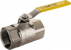Apollo - 2" Pipe, Stainless Steel Standard Ball Valve - 2 Piece, Inline - One Way Flow, FNPT x FNPT Ends, Lever Handle, 1,500 WOG, 150 WSP - Apex Tool & Supply