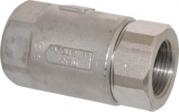 Conbraco - 1" Stainless Steel Check Valve - Inline, FNPT x FNPT - Apex Tool & Supply