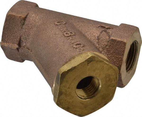 Conbraco - 3/8" Pipe, FNPT Ends, Cast Bronze Y-Strainer - 400 psi WOG Rating - Apex Tool & Supply