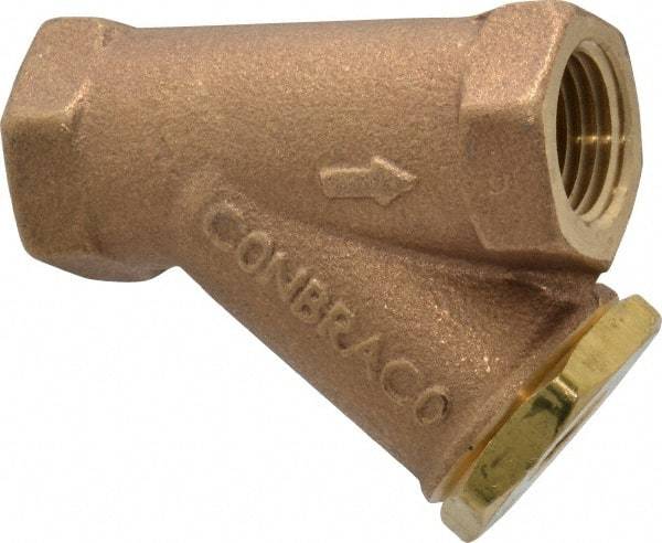 Conbraco - 1/2" Pipe, FNPT Ends, Cast Bronze Y-Strainer - 400 psi WOG Rating - Apex Tool & Supply