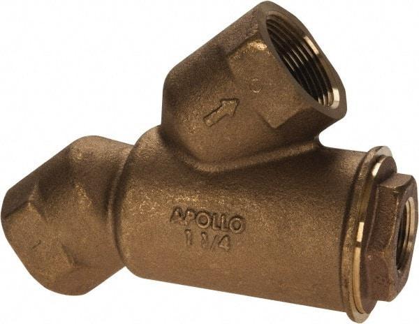 Conbraco - 1-1/4" Pipe, FNPT Ends, Cast Bronze Y-Strainer - 400 psi WOG Rating - Apex Tool & Supply