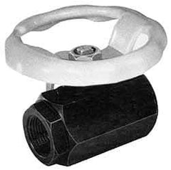 Apollo - 1" Pipe, Bronze Standard Ball Valve - 2 Piece, Inline - One Way Flow, FNPT x FNPT Ends, Round Wheel Handle, 2,000 WOG, 150 WSP - Apex Tool & Supply