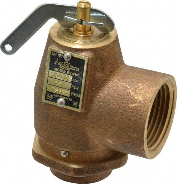Conbraco - 3/4" Inlet, 1" Outlet, ASME Safety Relief Valve - 35 Max psi, Bronze, 790,000 BTUs - Apex Tool & Supply