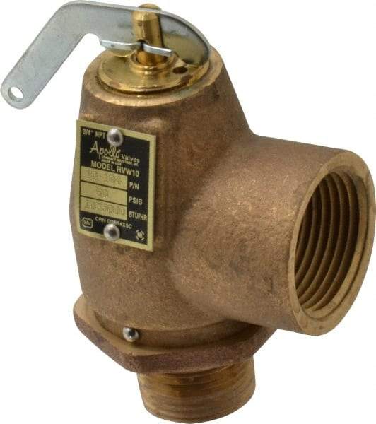 Conbraco - 3/4" Inlet, 1" Outlet, ASME Safety Relief Valve - 50 Max psi, Bronze, 1,035,000 BTUs - Apex Tool & Supply