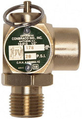 Conbraco - 1/2" Inlet, 1/2" Outlet, ASME Safety Relief Valve - 30 Max psi, Bronze, 245,000 BTUs - Apex Tool & Supply