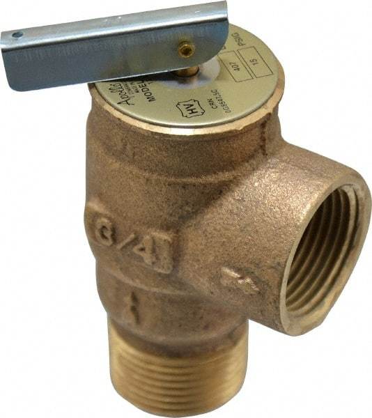 Conbraco - 3/4" Inlet, 3/4" Outlet, ASME Low Pressure Steam Heating Relief Valve - 15 Max psi, Bronze, 407 Lb per Hour - Apex Tool & Supply