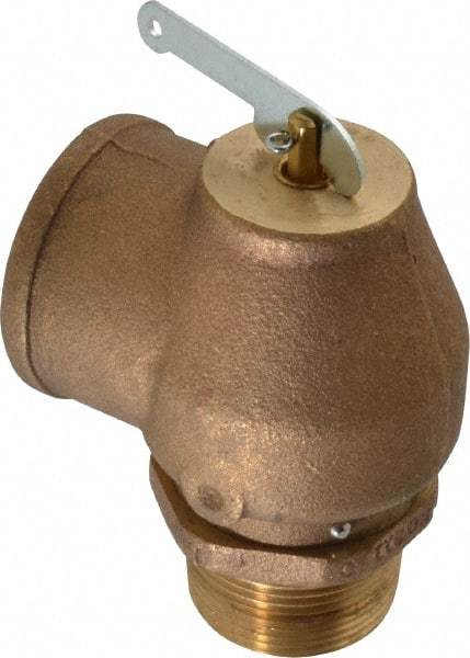 Conbraco - 1-1/4" Inlet, 1-1/2" Outlet, ASME Low Pressure Steam Heating Relief Valve - 15 Max psi, Bronze, 1,200 Lb per Hour - Apex Tool & Supply