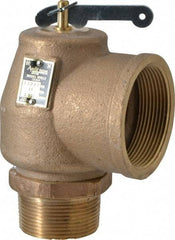 Conbraco - 1-1/2" Inlet, 2" Outlet, ASME Low Pressure Steam Heating Relief Valve - 15 Max psi, Bronze, 1,900 Lb per Hour - Apex Tool & Supply
