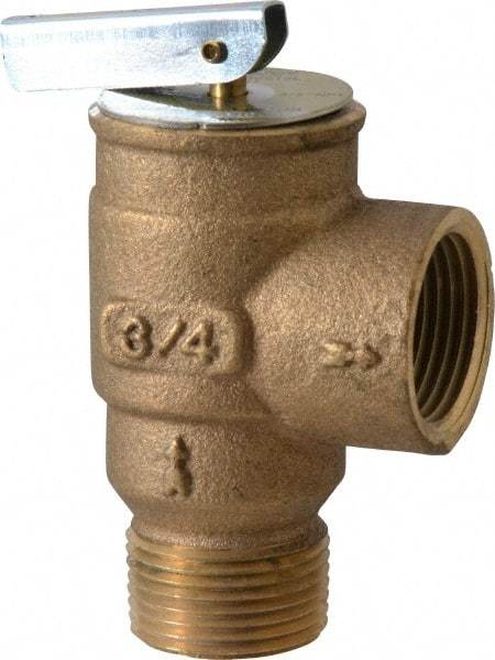 Conbraco - 3/4" Inlet, 3/4" Outlet, ASME Low Pressure Steam Heating Relief Valve - 10 Max psi, Bronze, 407 Lb per Hour - Apex Tool & Supply