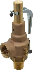 Conbraco - 3/4" Inlet, 1" Outlet, High Pressure Safety Relief Valve - 125 Max psi, Bronze, 1,402 Lb per Hour - Apex Tool & Supply