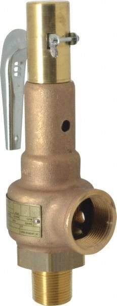 Conbraco - 1" Inlet, 1-1/4" Outlet, High Pressure Safety Relief Valve - 125 Max psi, Bronze, 2,189 Lb per Hour - Apex Tool & Supply