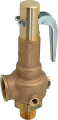 Conbraco - 1" Inlet, 1-1/4" Outlet, High Pressure Safety Relief Valve - 150 Max psi, Bronze, 2,581 Lb per Hour - Apex Tool & Supply