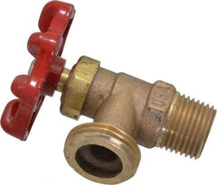 Conbraco - 1/2" Pipe, Bronze, MNPT x GHT End Connection, Boiler Drain Valve - 5/8" Long Shank, Handwheel Handle - Apex Tool & Supply