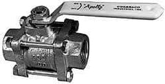Apollo - 1-1/4" Pipe, Full Port, Bronze Standard Ball Valve - 3 Piece, Inline - One Way Flow, FNPT x FNPT Ends, Lever Handle, 600 WOG, 150 WSP - Apex Tool & Supply