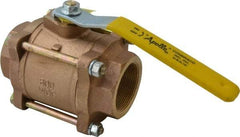 Apollo - 2" Pipe, Full Port, Bronze Standard Ball Valve - 3 Piece, Inline - One Way Flow, FNPT x FNPT Ends, Lever Handle, 600 WOG, 150 WSP - Apex Tool & Supply