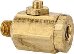 Apollo - 1/8" Pipe, MNPT x FNPT End Connections, Brass, Inline, Two Way Flow, Instrumentation Ball Valve - 400 psi WOG Rating, Screw Slot Handle, Buna N Seal, PTFE Seat - Apex Tool & Supply