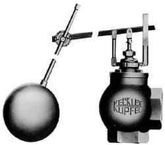 Made in USA - 2" Pipe, Cast Iron, Angle Pattern-Single Seat, Automatic Float Valve - 50 psi, NPTF End Connections - Apex Tool & Supply