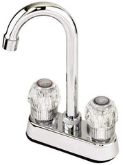Value Collection - Deck Plate Mount, Bar and Hospitality Faucet with Spray - Two Handle, Knob Handle, High Arc Spout - Apex Tool & Supply