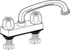 Value Collection - Standard with Hose Thread, Two Handle Design, Chrome, Deck Mount, Laundry Faucet - Knob Handle - Apex Tool & Supply