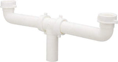 Federal Process - 1-1/2 Outside Diameter, Two Sink Traps with Center Outlet - 16 Inch Long, White, Polypropylene - Apex Tool & Supply