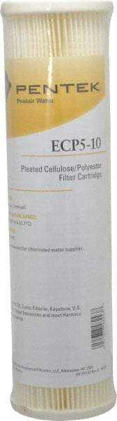 Pentair - 2-5/8" OD, 5µ, Cellulose Polyester Pleated Cartridge Filter - 9-3/4" Long, Reduces Sediments - Apex Tool & Supply