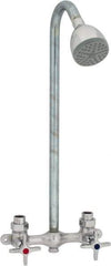 Speakman - Exposed, Two Handle, Brass, Valve and Shower Head - Handwheel Handles, 6 Inch Mounting Centers, Chrome plated Handles - Apex Tool & Supply
