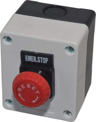 ACI - 1 Operator, Mushroom Head Control Station - Emergency Stop (Legend), Turn to Release Switch, NO/NC Contact - Apex Tool & Supply