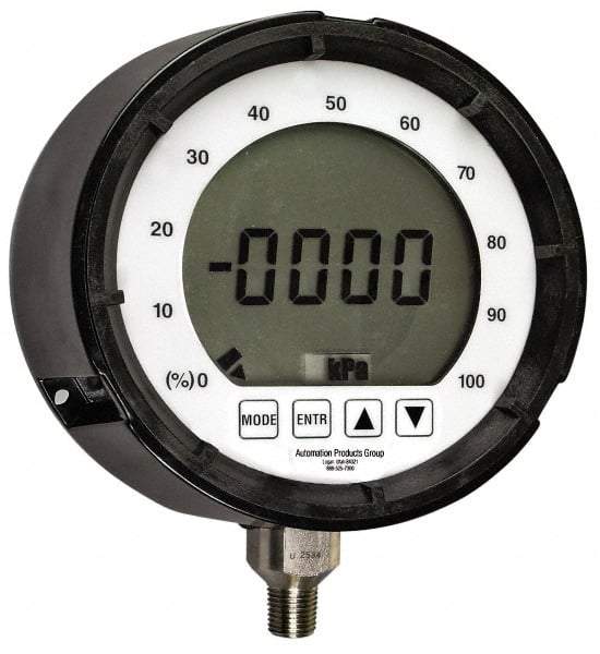 Made in USA - 4-1/2" Dial, 1/4 Thread, 0-30 Scale Range, Pressure Gauge - Lower Connection, Rear Flange Connection Mount, Accurate to 0.25% of Scale - Apex Tool & Supply