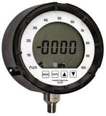 Made in USA - 4-1/2" Dial, 1/4 Thread, 0-60 Scale Range, Pressure Gauge - Lower Connection, Rear Flange Connection Mount, Accurate to 0.25% of Scale - Apex Tool & Supply