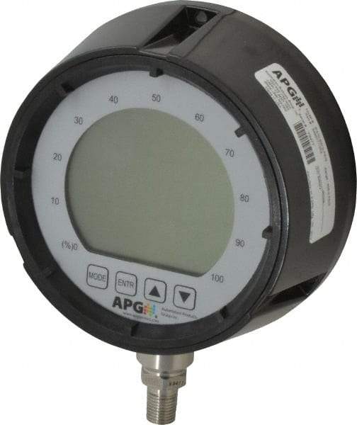 Made in USA - 4-1/2" Dial, 1/4 Thread, 0-500 Scale Range, Pressure Gauge - Lower Connection Mount, Accurate to 0.25% of Scale - Apex Tool & Supply